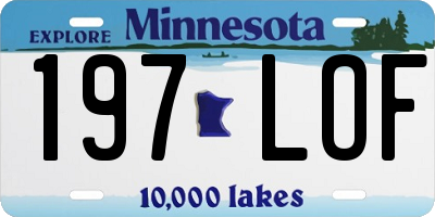 MN license plate 197LOF