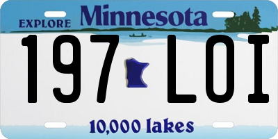 MN license plate 197LOI