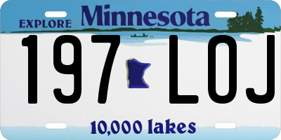 MN license plate 197LOJ