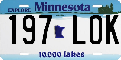 MN license plate 197LOK