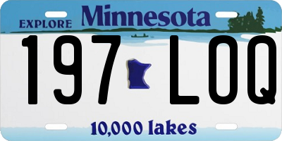 MN license plate 197LOQ