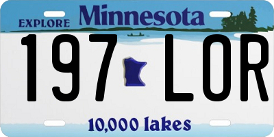 MN license plate 197LOR