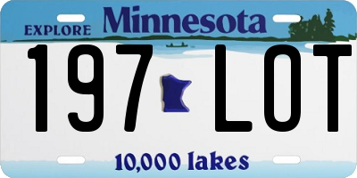 MN license plate 197LOT