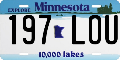 MN license plate 197LOU