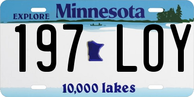 MN license plate 197LOY