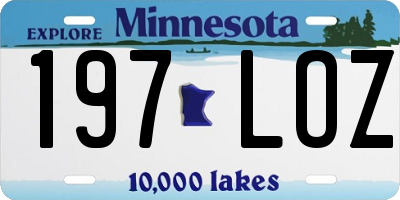 MN license plate 197LOZ