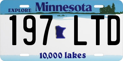 MN license plate 197LTD