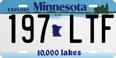 MN license plate 197LTF
