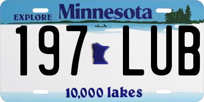 MN license plate 197LUB