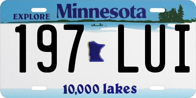 MN license plate 197LUI