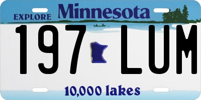 MN license plate 197LUM