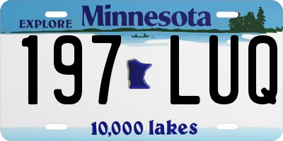 MN license plate 197LUQ