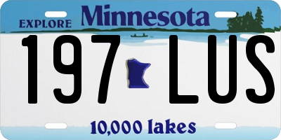 MN license plate 197LUS