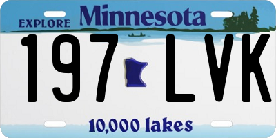 MN license plate 197LVK