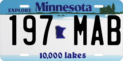 MN license plate 197MAB