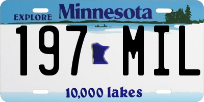 MN license plate 197MIL