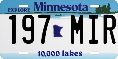MN license plate 197MIR