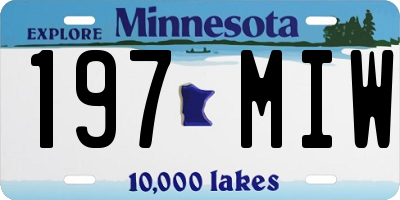 MN license plate 197MIW