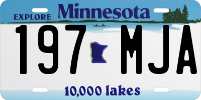 MN license plate 197MJA