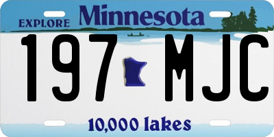 MN license plate 197MJC