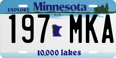 MN license plate 197MKA
