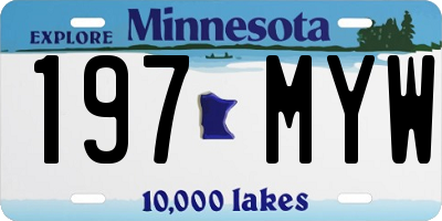 MN license plate 197MYW
