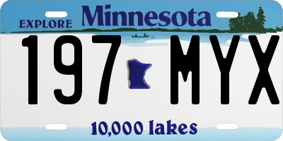 MN license plate 197MYX