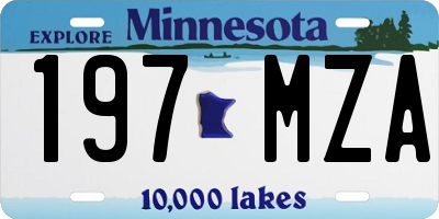 MN license plate 197MZA