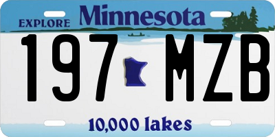 MN license plate 197MZB
