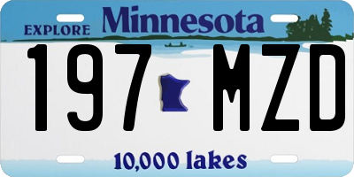 MN license plate 197MZD