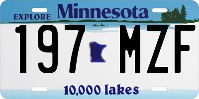 MN license plate 197MZF