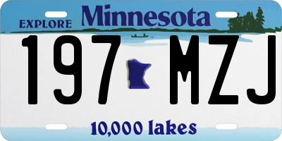 MN license plate 197MZJ