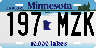 MN license plate 197MZK