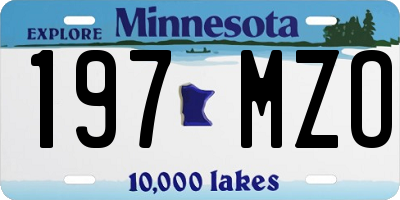 MN license plate 197MZO