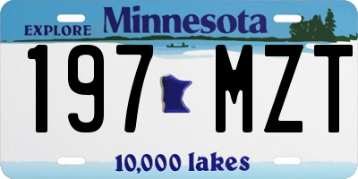 MN license plate 197MZT