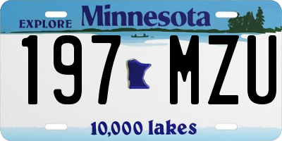 MN license plate 197MZU