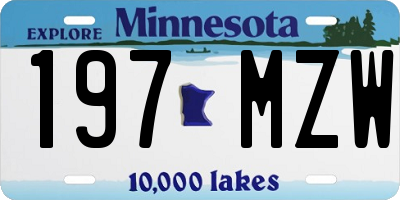 MN license plate 197MZW