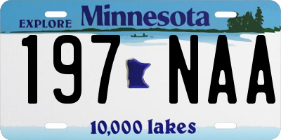 MN license plate 197NAA
