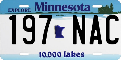 MN license plate 197NAC
