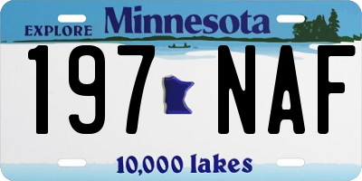 MN license plate 197NAF