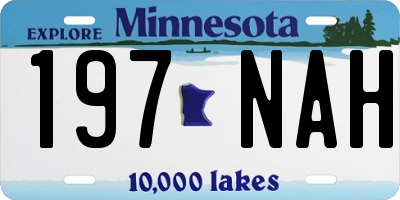 MN license plate 197NAH
