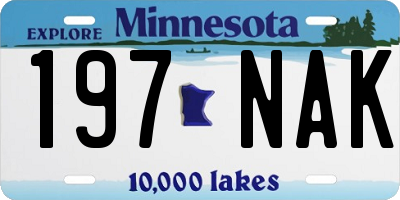 MN license plate 197NAK