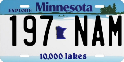 MN license plate 197NAM