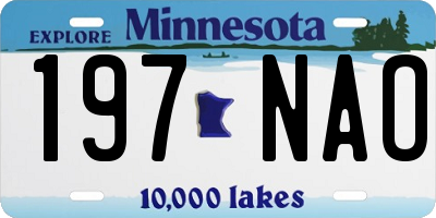 MN license plate 197NAO