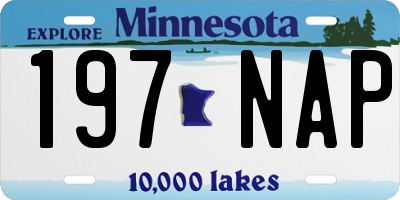 MN license plate 197NAP
