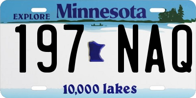 MN license plate 197NAQ