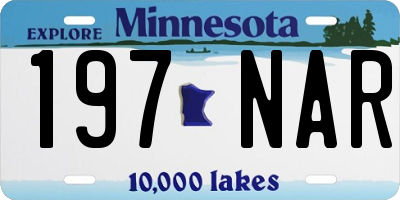 MN license plate 197NAR