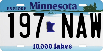 MN license plate 197NAW