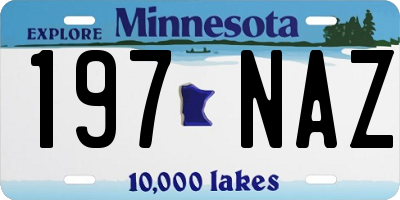 MN license plate 197NAZ