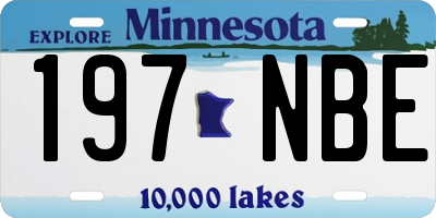 MN license plate 197NBE